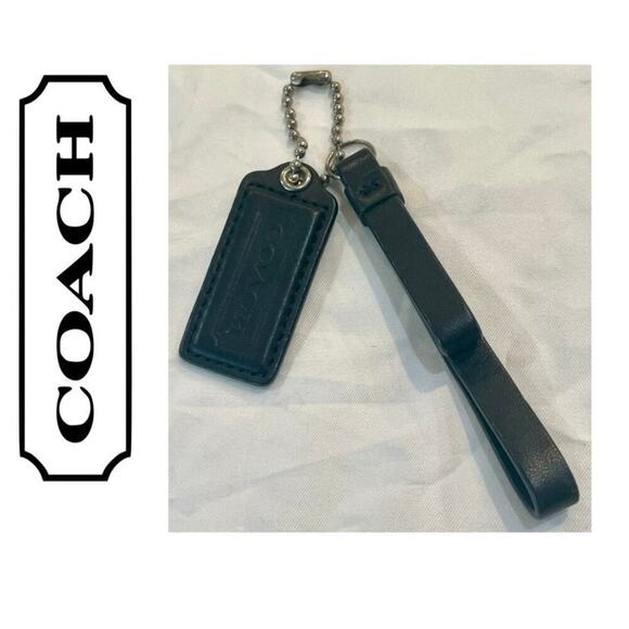 COACH BLACK LEATHER KEY CHARMS BAG PURSE ACCESSORY EMBELLISHMENT - Picture 1 of 9